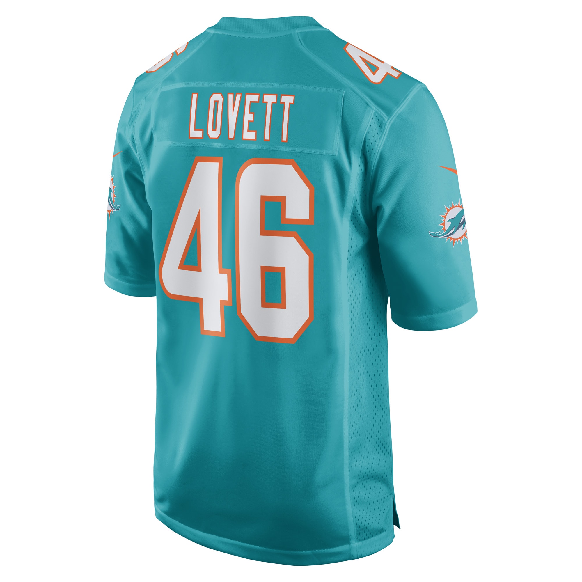Miami Dolphins John Lovett Aqua Game Player NFL Jersey Men's