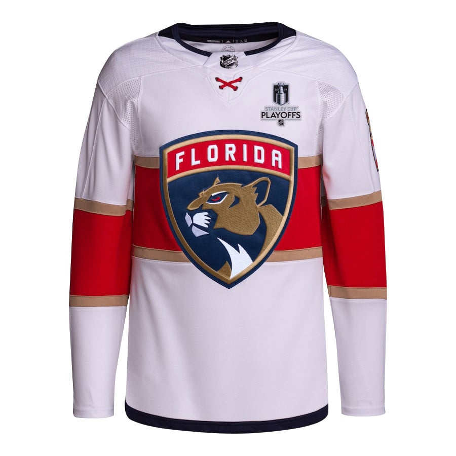 Aaron Ekblad 5 Florida Panthers 2024 Playoffs Patch Away Custom White NHL Jersey Men's