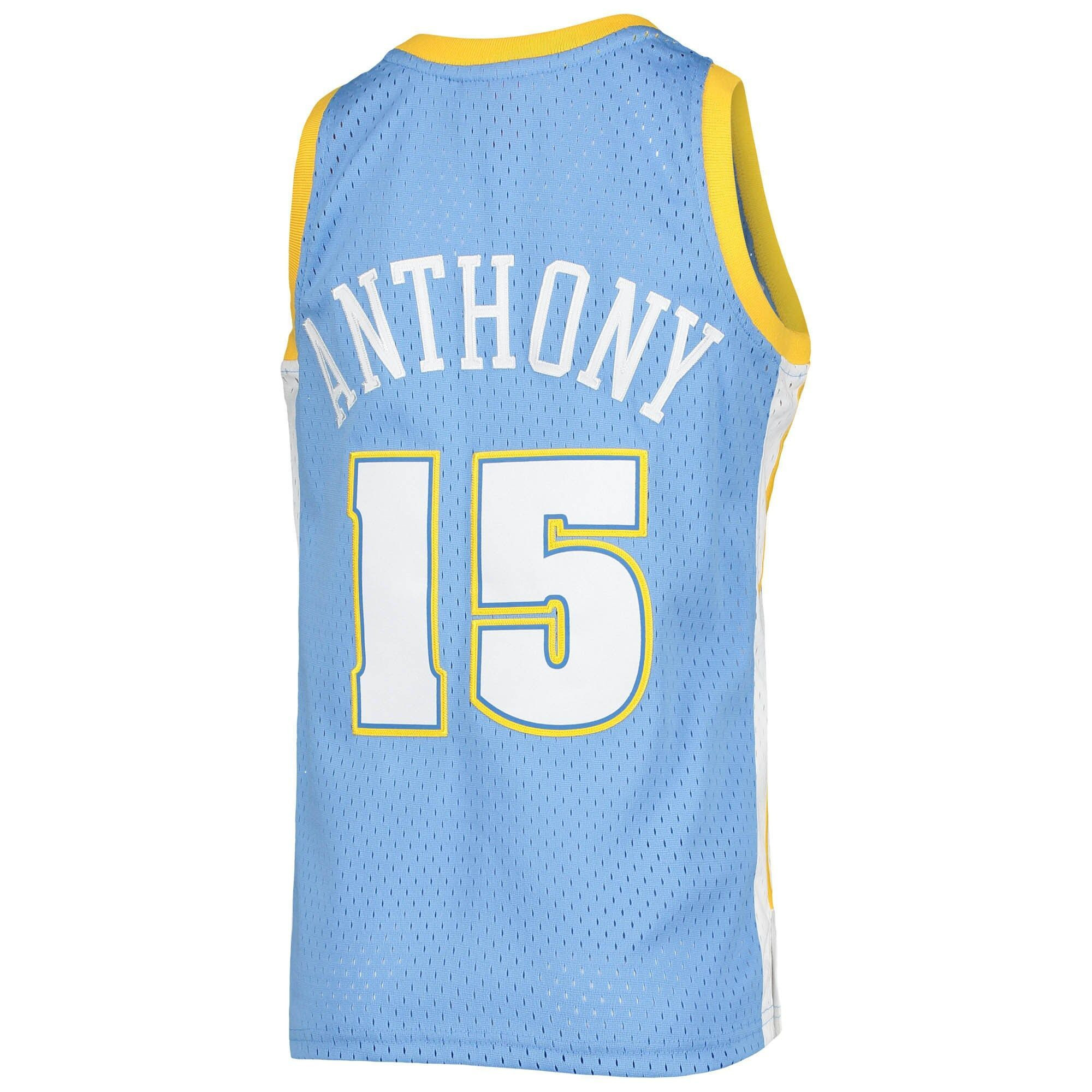 Carmelo Anthony Denver Nuggets Mitchell&Nes 2003-04 Hardwood Classics Swingman Powder Blue NBA Jersey Youth