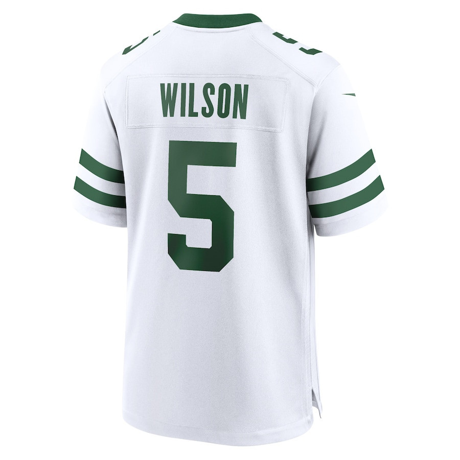 Garrett Wilson 5 New York Jets Game Legacy White NFL Jersey Men's