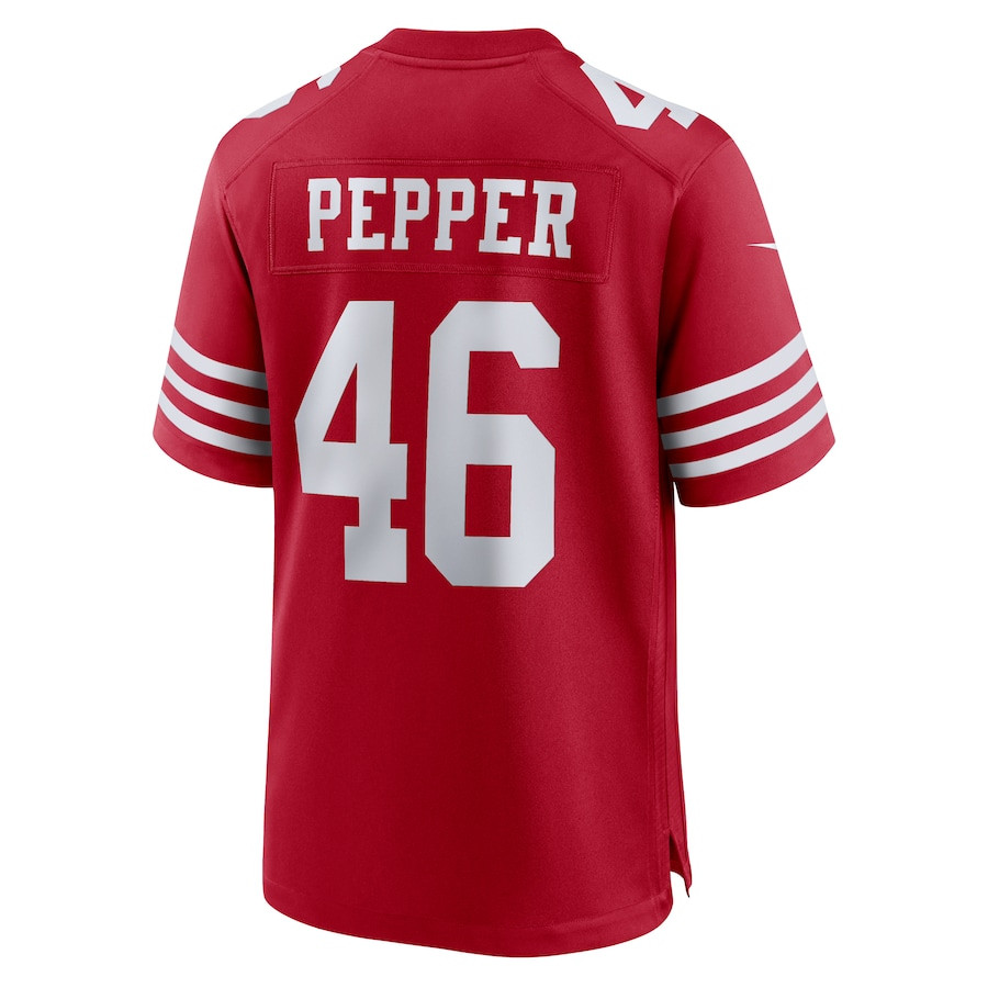 Taybor Pepper 46 San Francisco 49ers Game Scarlet NFL Jersey Men's
