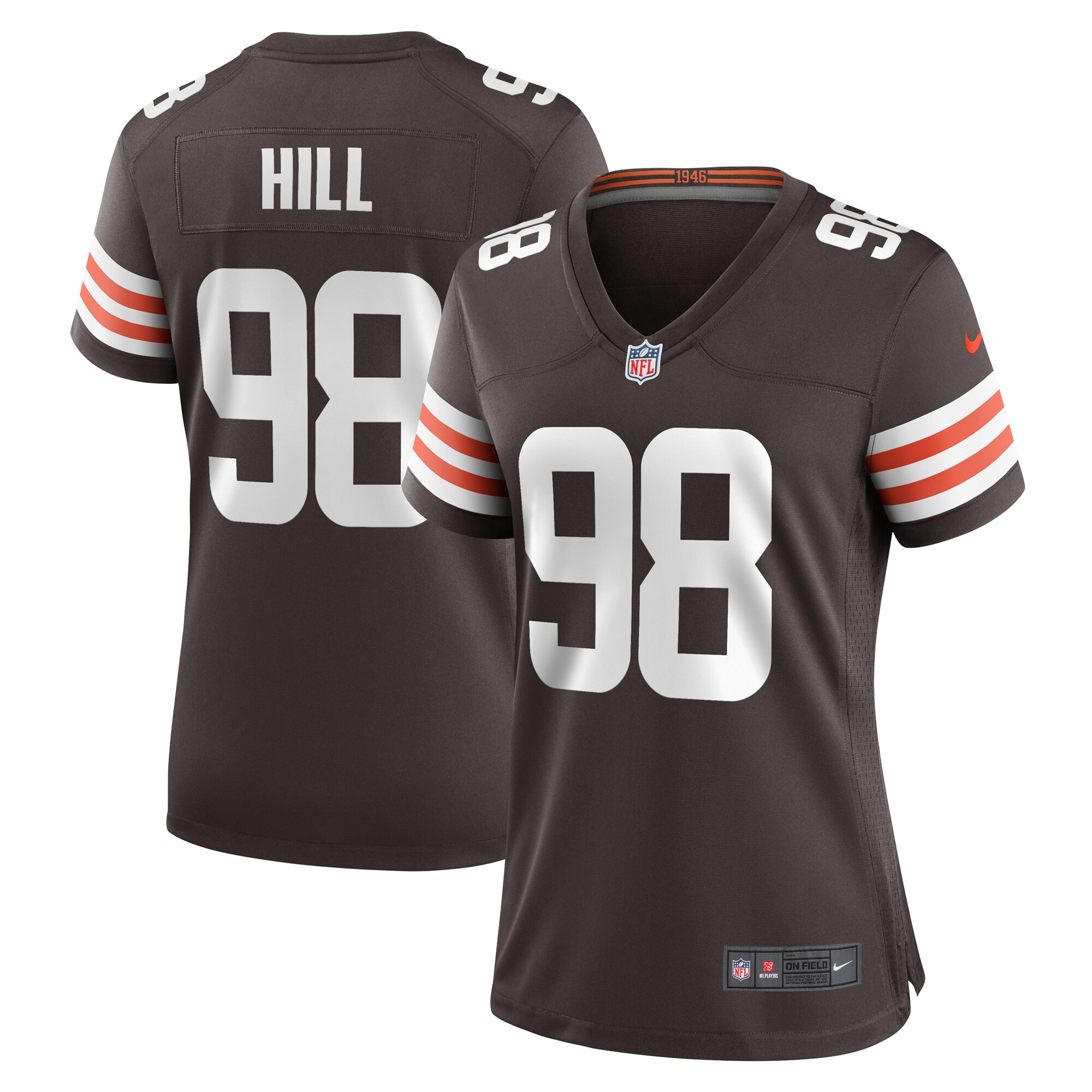 Cleveland Browns Trysten Hill Brown Game NFL Jersey Women's