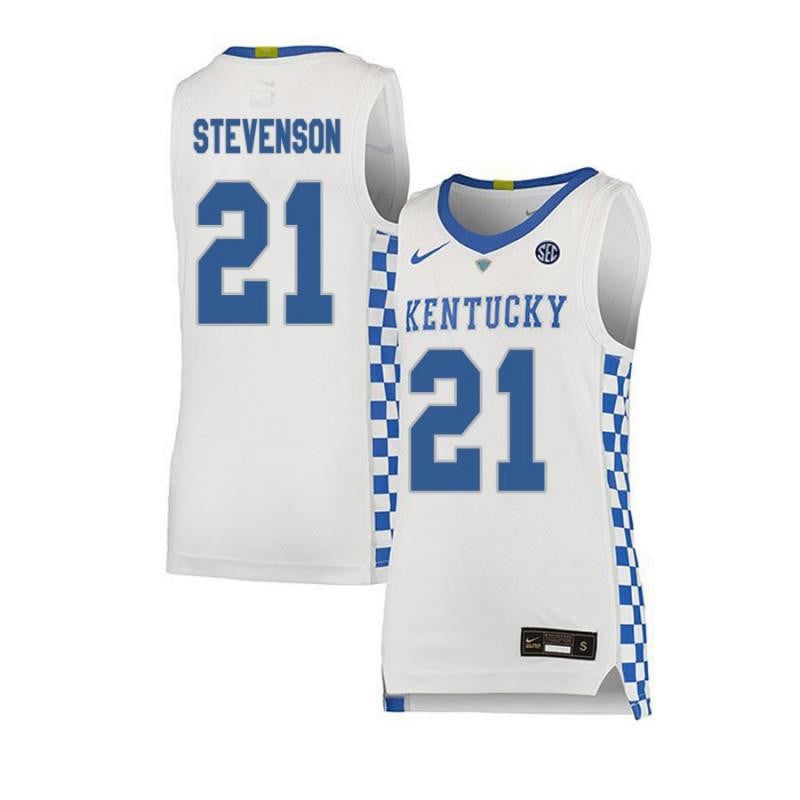21 Perry Stevenso White Elite Kentucky Wildcats NCAA Jersey Men's