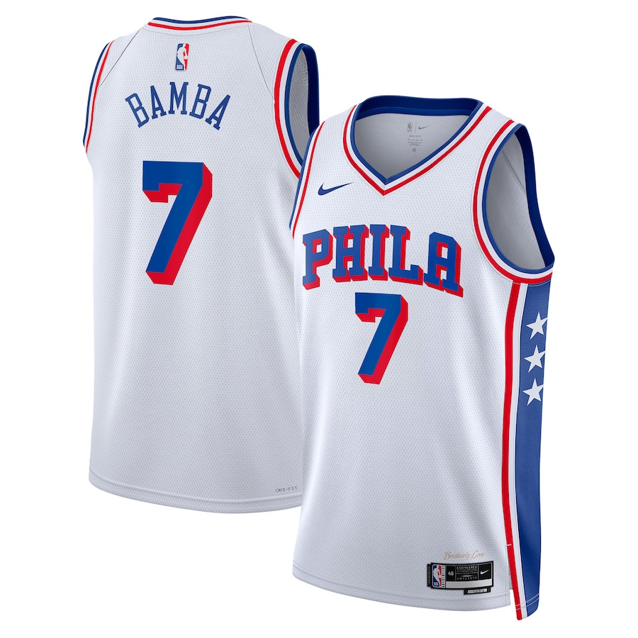 Mo Bamba 7 Philadelphia 76ers 2023/24 Swingman Association Editio White NBA Jersey Men's