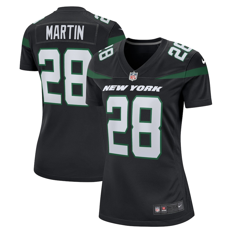 Curtis Martin 28 New York Jets Retired Black NFL Jersey Women's