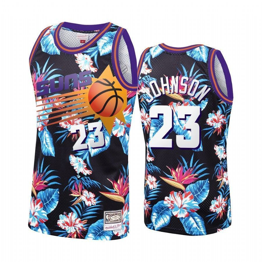 Cameron Johnson 23 Phoenix Suns Black Floral Fashion NBA Jersey Men's