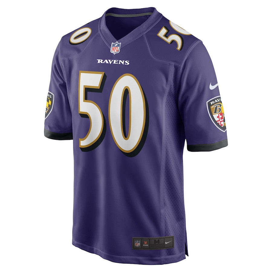 Adisa Isaac 50 Baltimore Ravens Team Game Purple NFL Jersey Men's