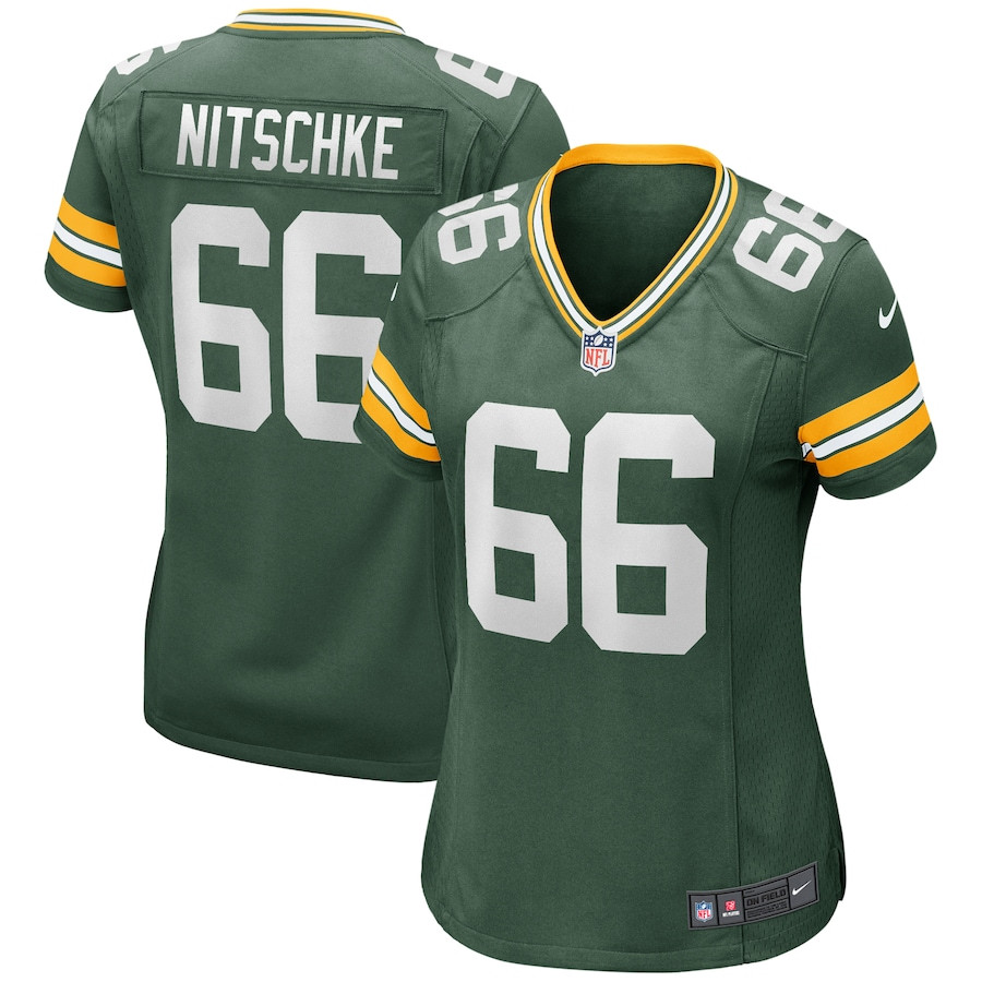 Ray Nitschke 66 Green Bay Packers Game Retired Green NFL Jersey Women's