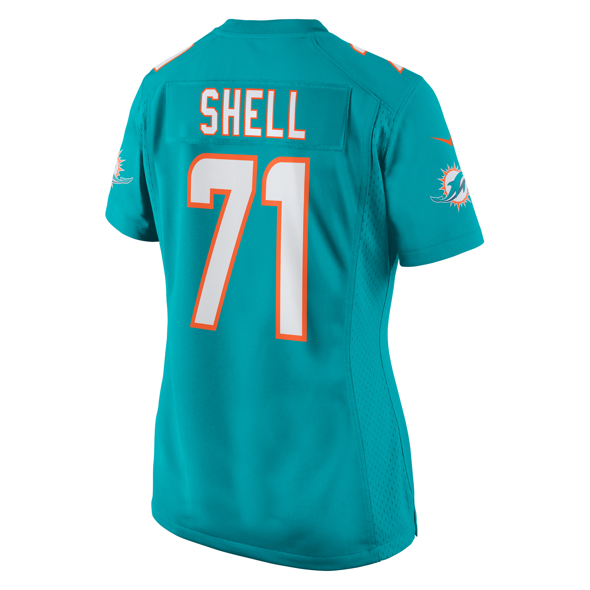 Miami Dolphins Brandon Shell Aqua Home Game Player NFL Jersey Women's