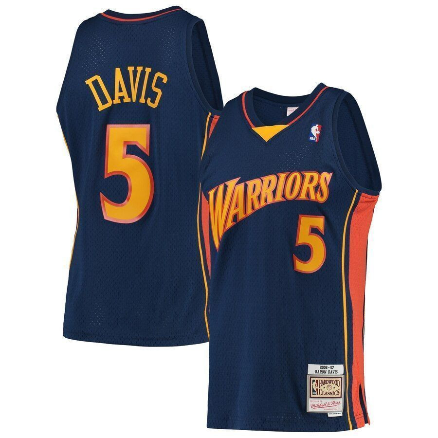 Baron Davis Golden State Warriors Mitchell Ness 2006-07 Hardwood Classics Swingman Player Navy NBA Jersey Men's