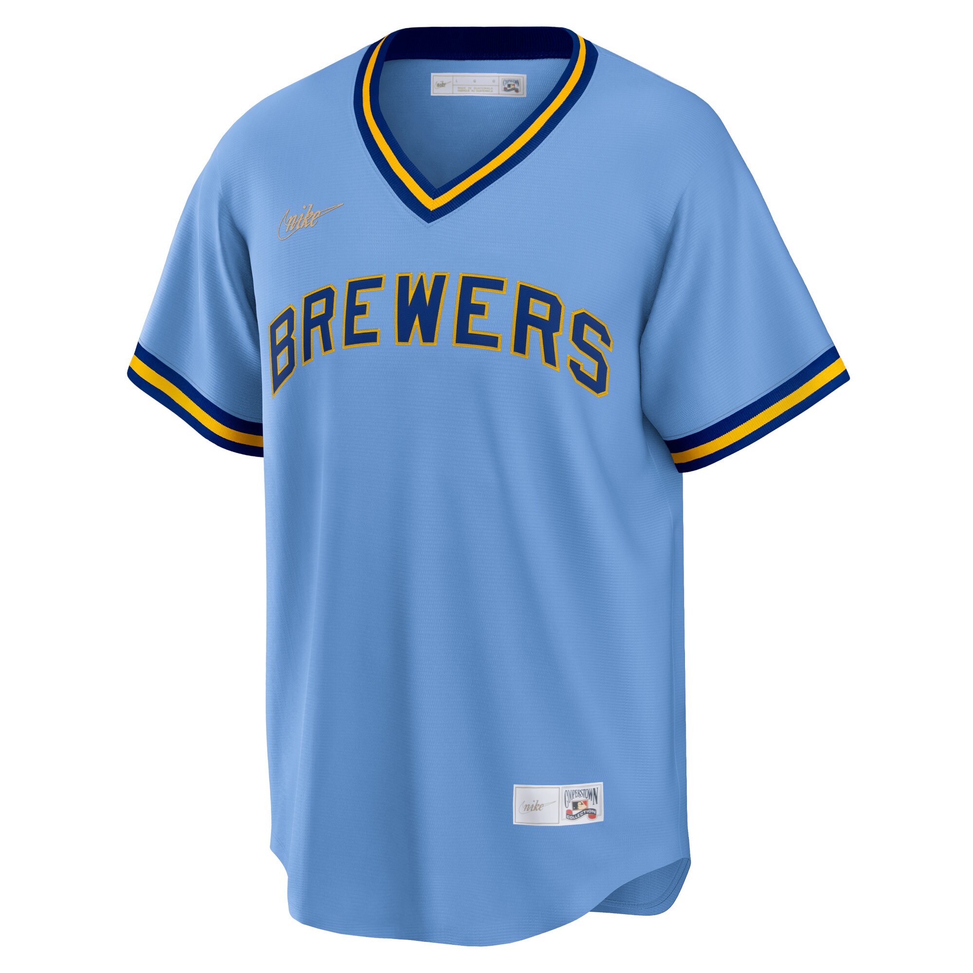 Milwaukee Brewers Powder Blue Road Cooperstown Collection Team MLB Jersey Men's