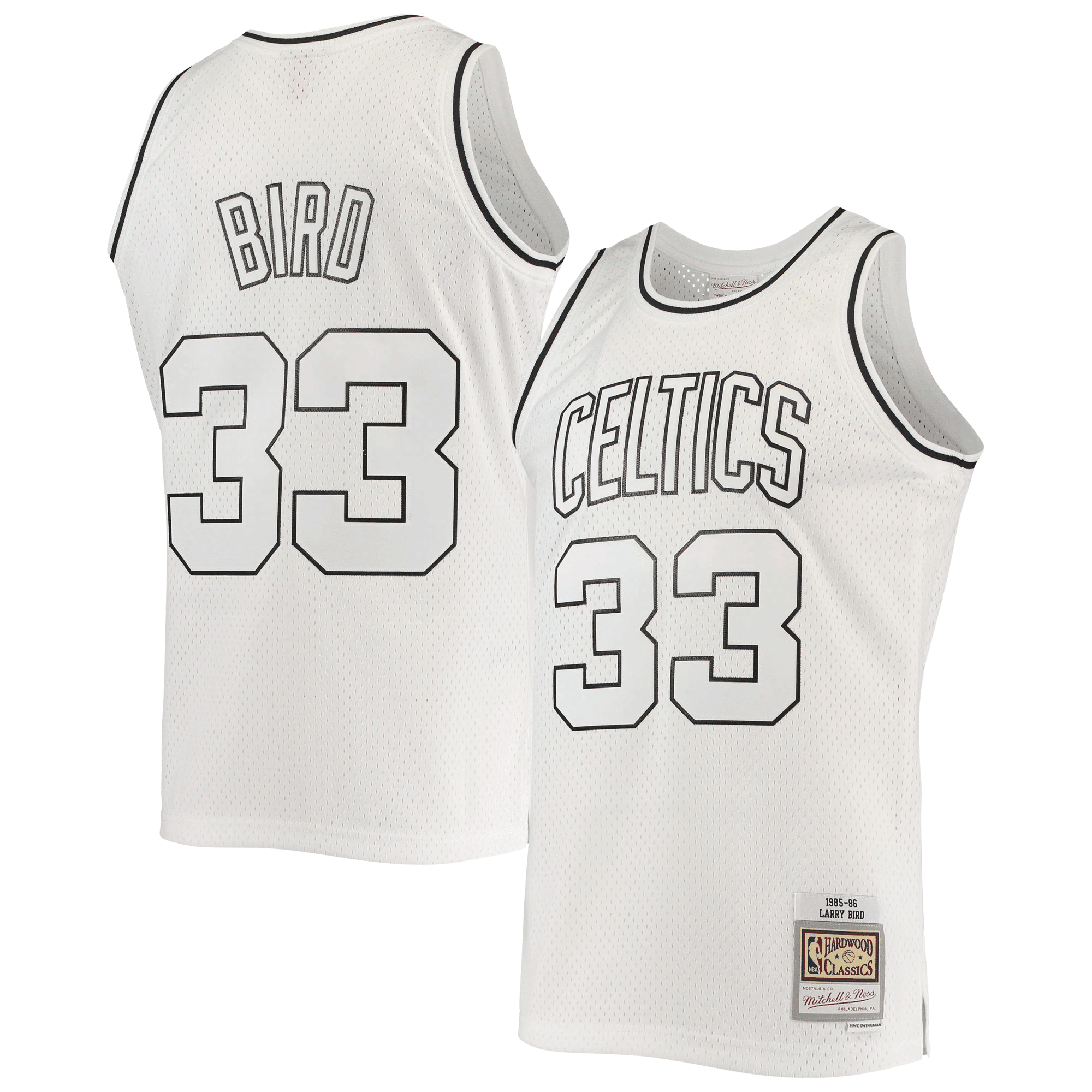 Larry Bird Boston Celtics Mitchell Nes White Out Swingman NBA Jersey Men's