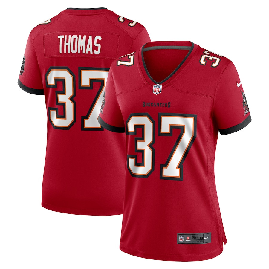 Tavierre Thomas 37 Tampa Bay Buccaneers Game Red NFL Jersey Women's