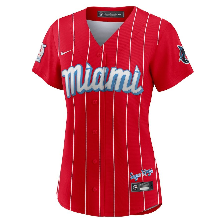 Miami Marlins City Connect Red MLB Jersey Women's