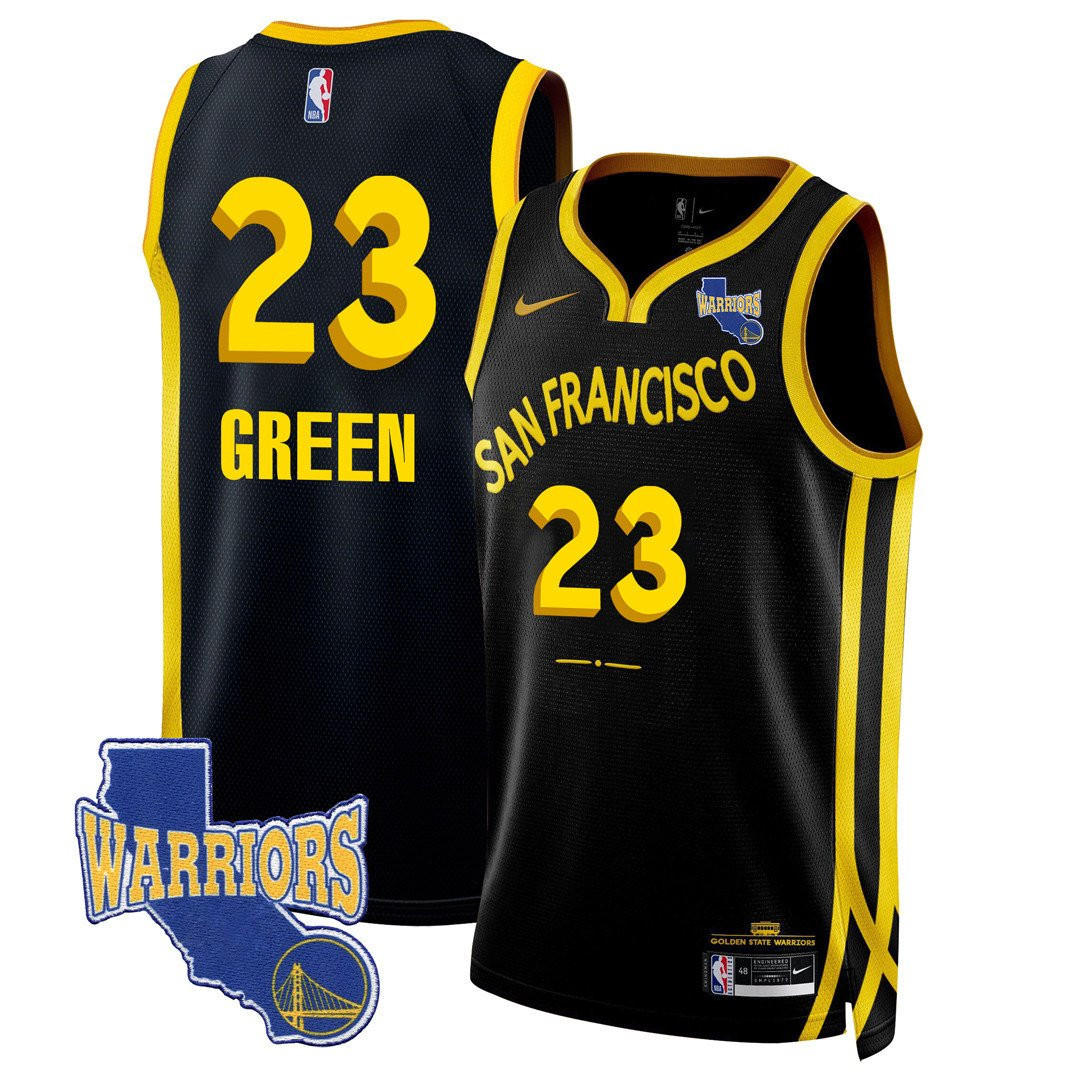 Draymond Green 23 Golden State Warriors California Patch 2023/24 City Edition Swingman Black NBA Jersey Men's