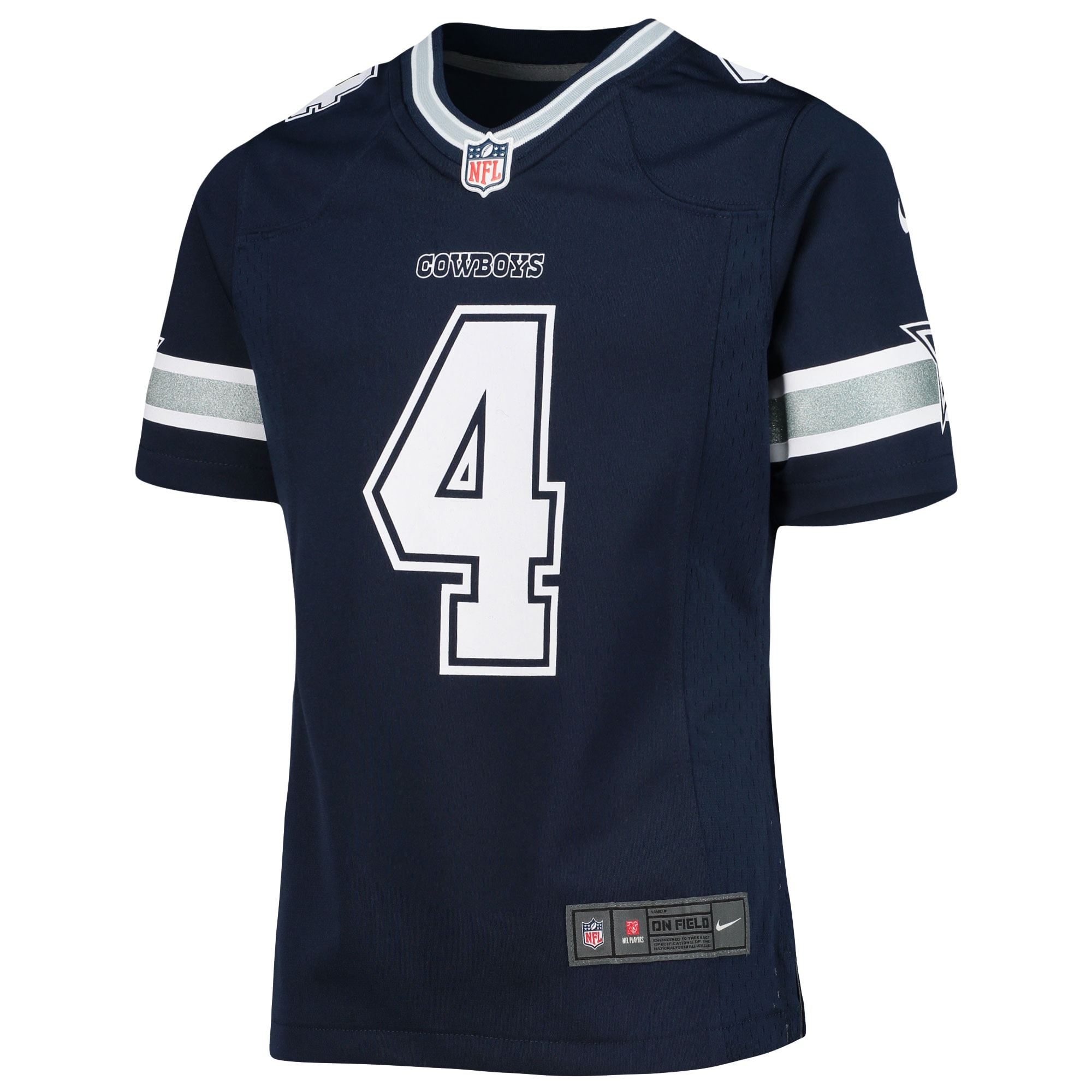 Girls Dallas Cowboys Dak Prescott Navy Team Game NFL Jersey Youth