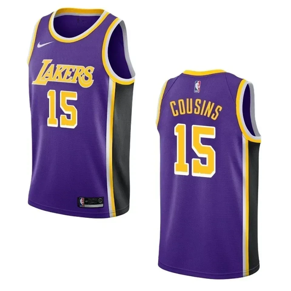 Los Angeles Lakers 15 Demarcus Cousins Statement Swingman Purple NBA Jersey Men's
