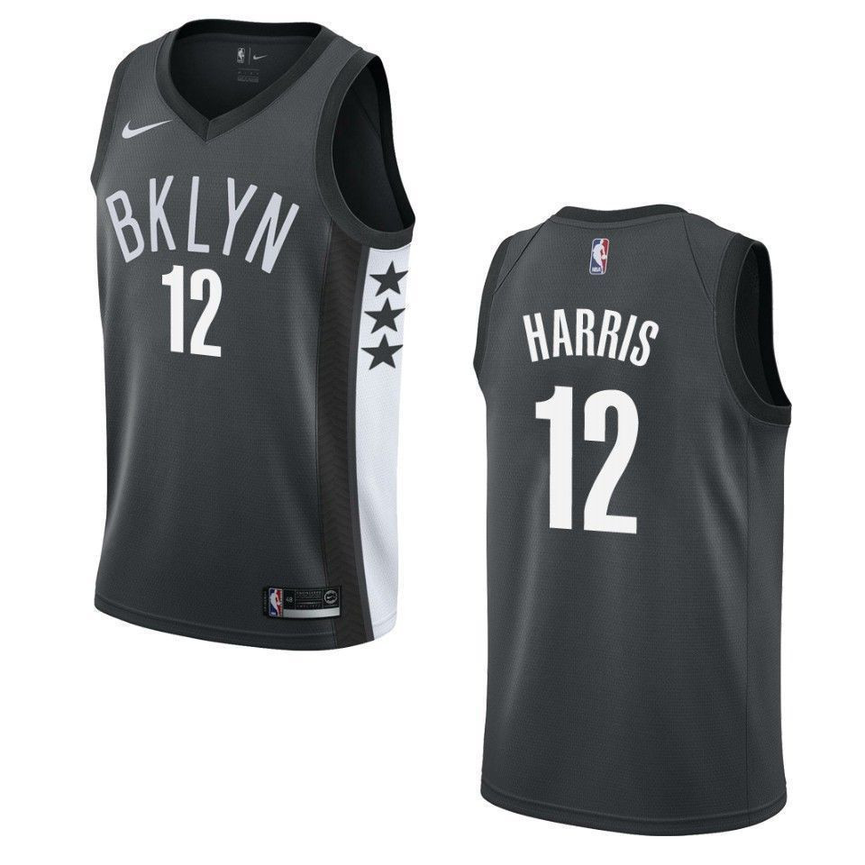 Brooklyn Nets 12 Joe Harris Statement Swingman Black NBA Jersey Men's