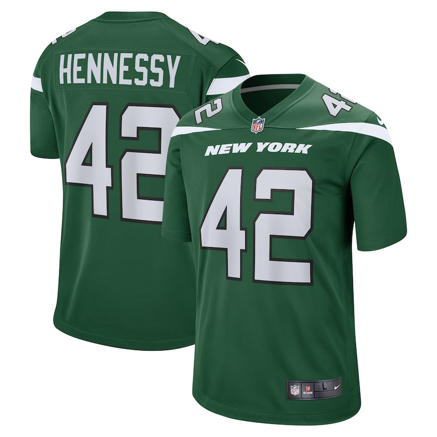 Thomas Hennessy 42 New York Jets Game Gotham Green NFL Jersey Men's