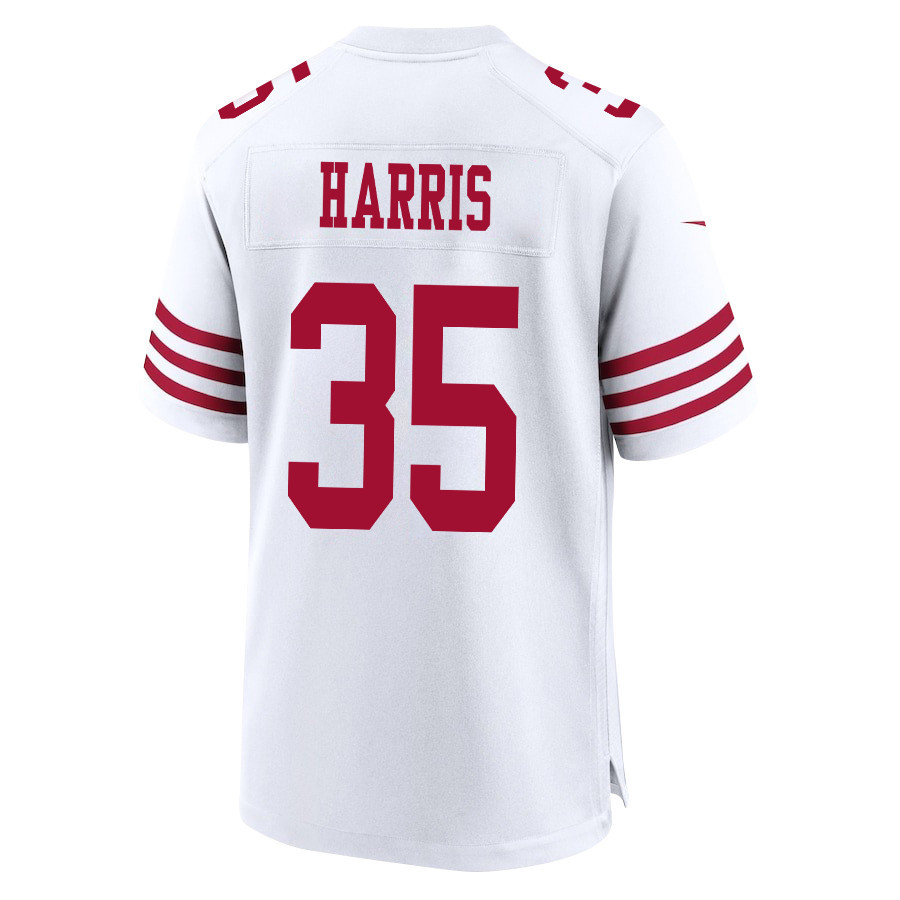 Erik Harris 35 San Francisco 49ers Super Bowl LVIII Patch Game White NFL Jersey Men's