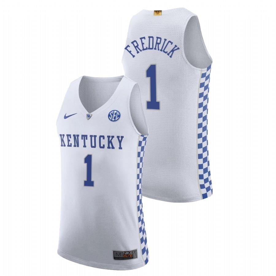 CJ Fredrick White 1 Kentucky Wildcats 2023 College NCAA Jersey Men's
