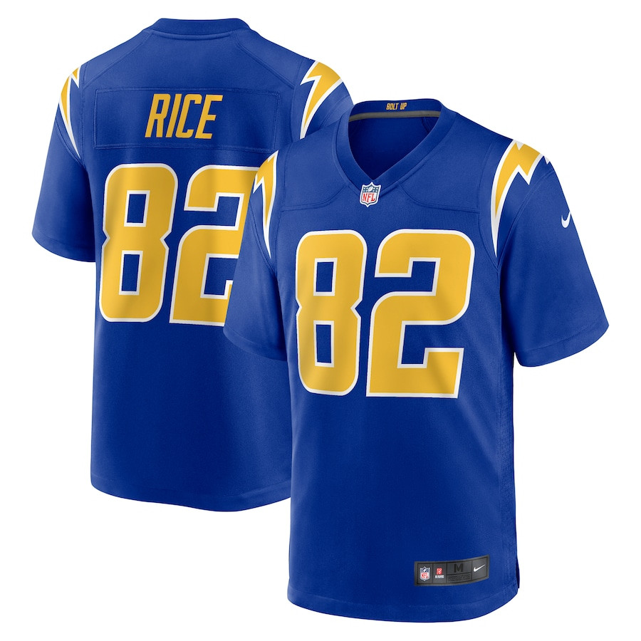 Brenden Rice 82 Los Angeles Rams 2024 Draft 2nd Alternate Game Royal NFL Jersey Men's
