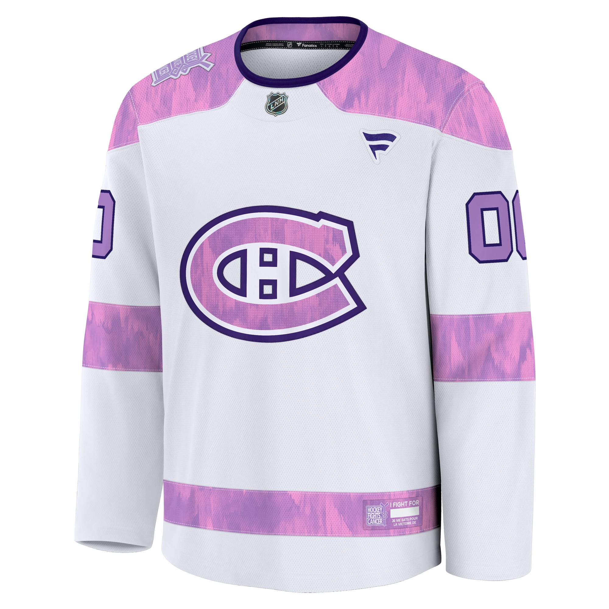Montreal Canadiens White 2024 Fights Cancer Custom Practice NHL Jersey Men's