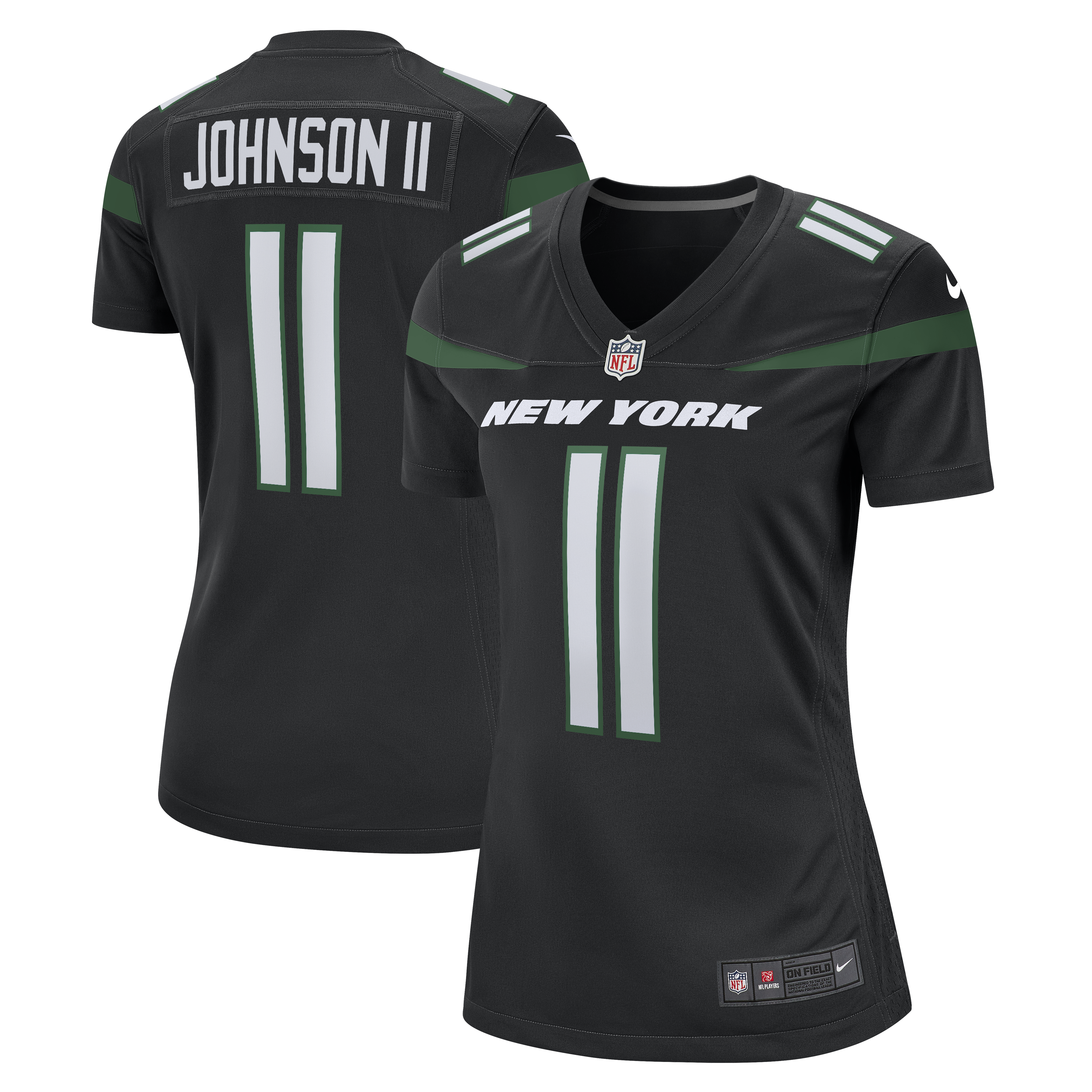 New York Jets Jermaine Johnson II Stealth Black Alternate Game NFL Jersey Women's