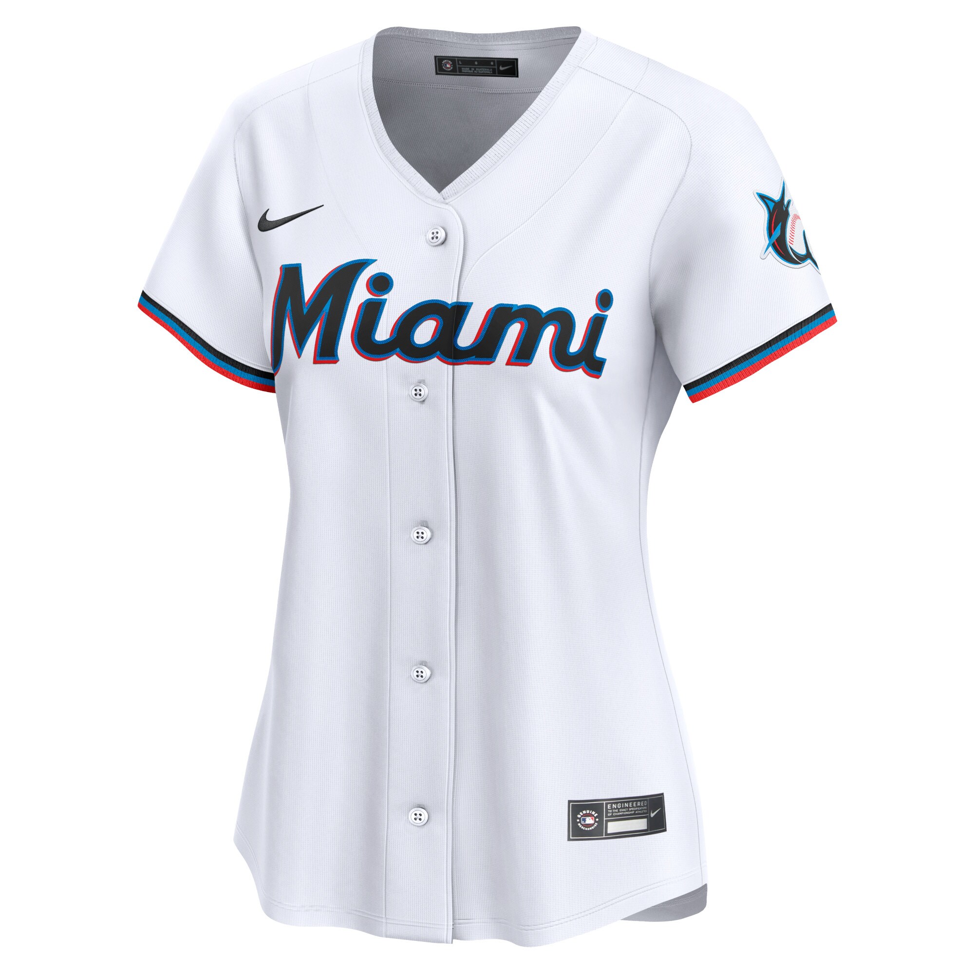 Miami Marlins White Home Limited Custom MLB Jersey Women's