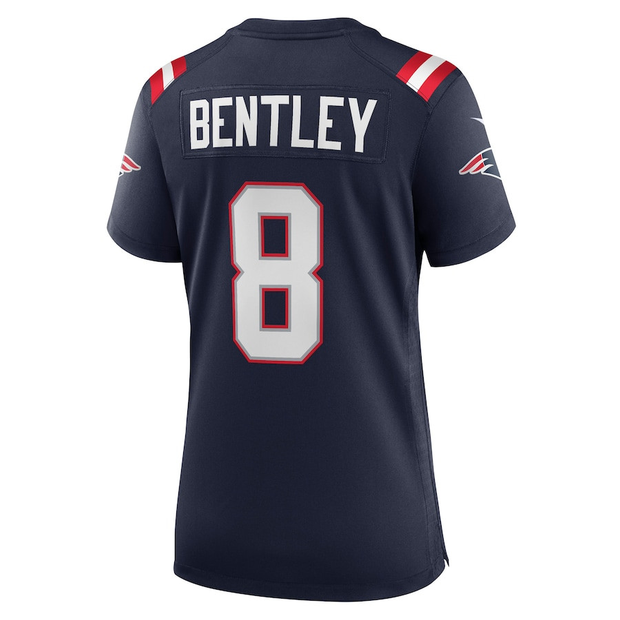 Ja'Whaun Bentley 8 New England Patriots Game Navy NFL Jersey Women's