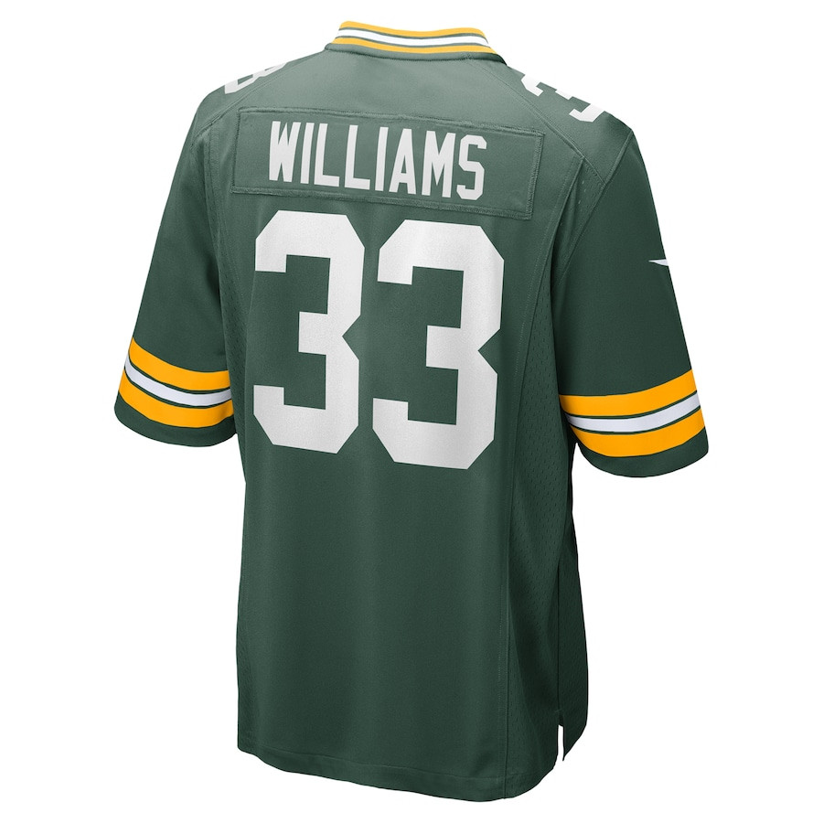 Evan Williams 33 Green Bay Packers Game Green NFL Jersey Men's