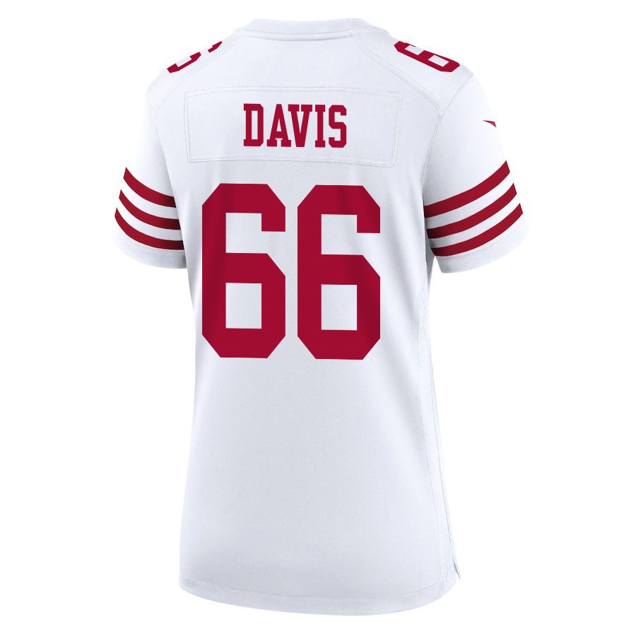Jesse Davis 66 San Francisco 49ers Super Bowl LVIII Patch Game White NFL Jersey Women's