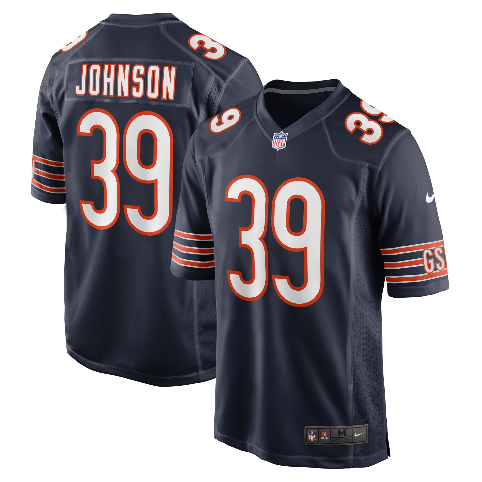 Chicago Bears Quindell Johnson Navy Team Game NFL Jersey Men's
