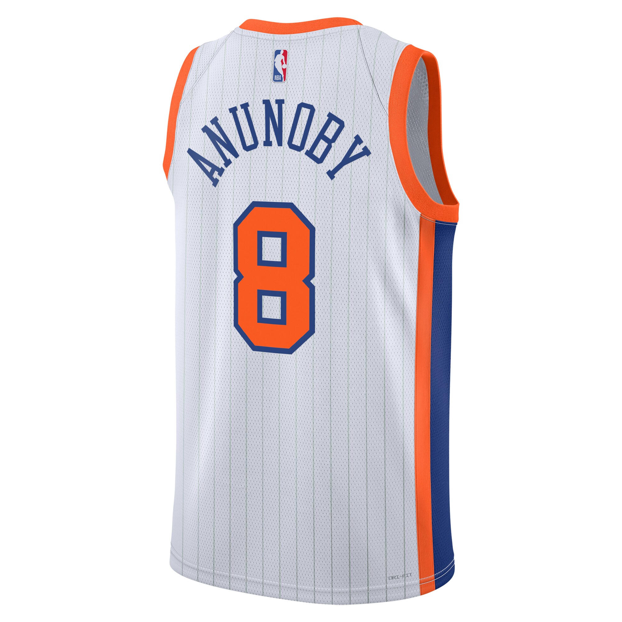 Camiseta City Edition Swingman de los New York Knicks 2024 Blanca OG Anunob Unisex NBA Jersey Unisex