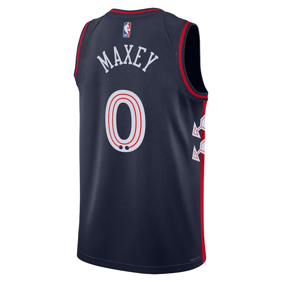 Tyrese Maxey 0 Philadelphia 76ers 2023/24 City Edition Swingman Navy NBA Jersey Men's