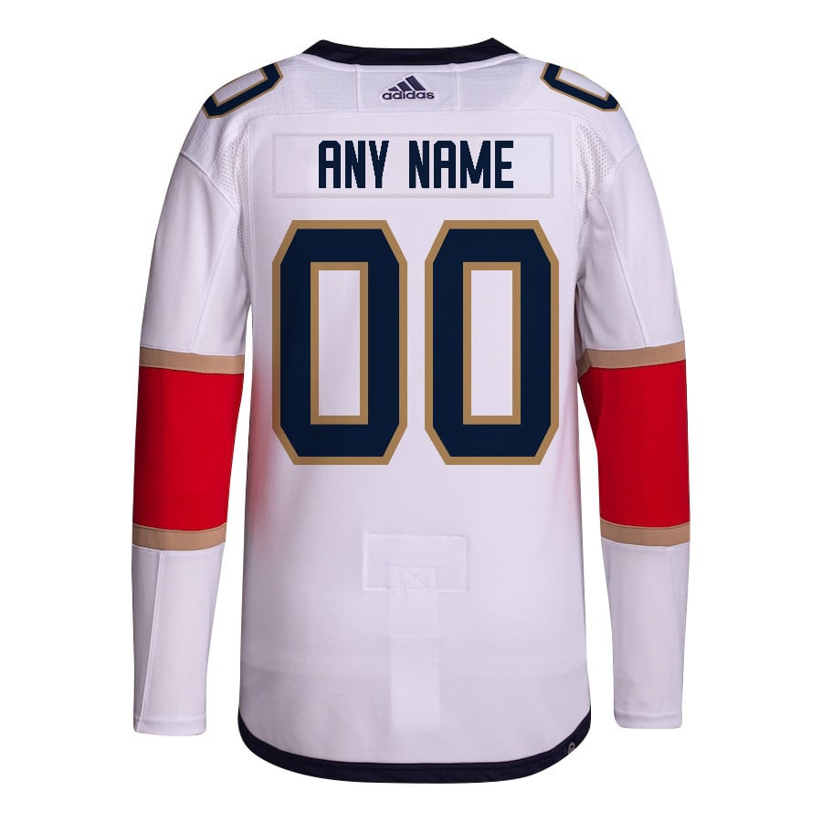 Florida Panthers 2024 Playoffs Patch Away Custom White NHL Jersey Men's