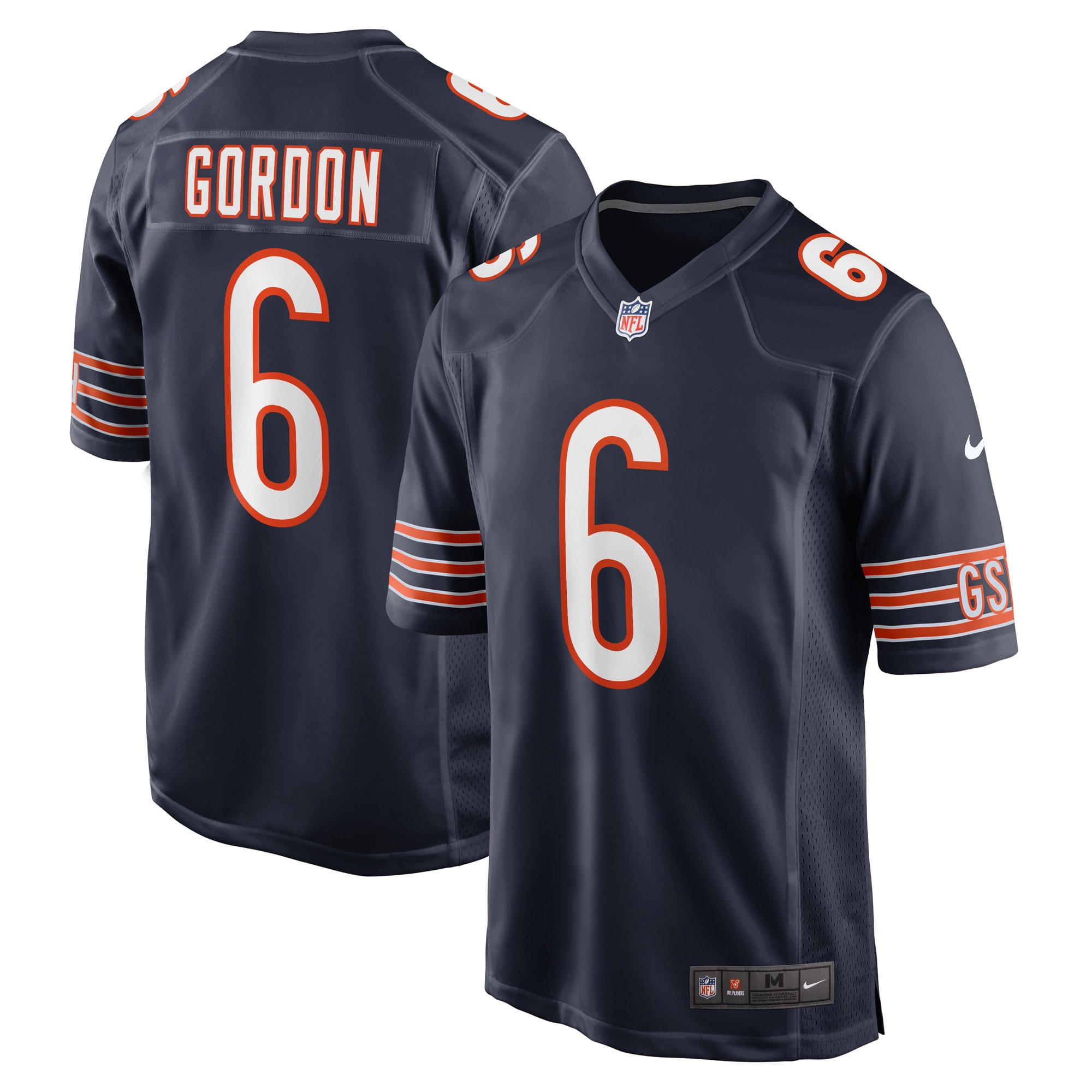 Chicago Bears Kyler Gordon Navy Game Player NFL Jersey Men's