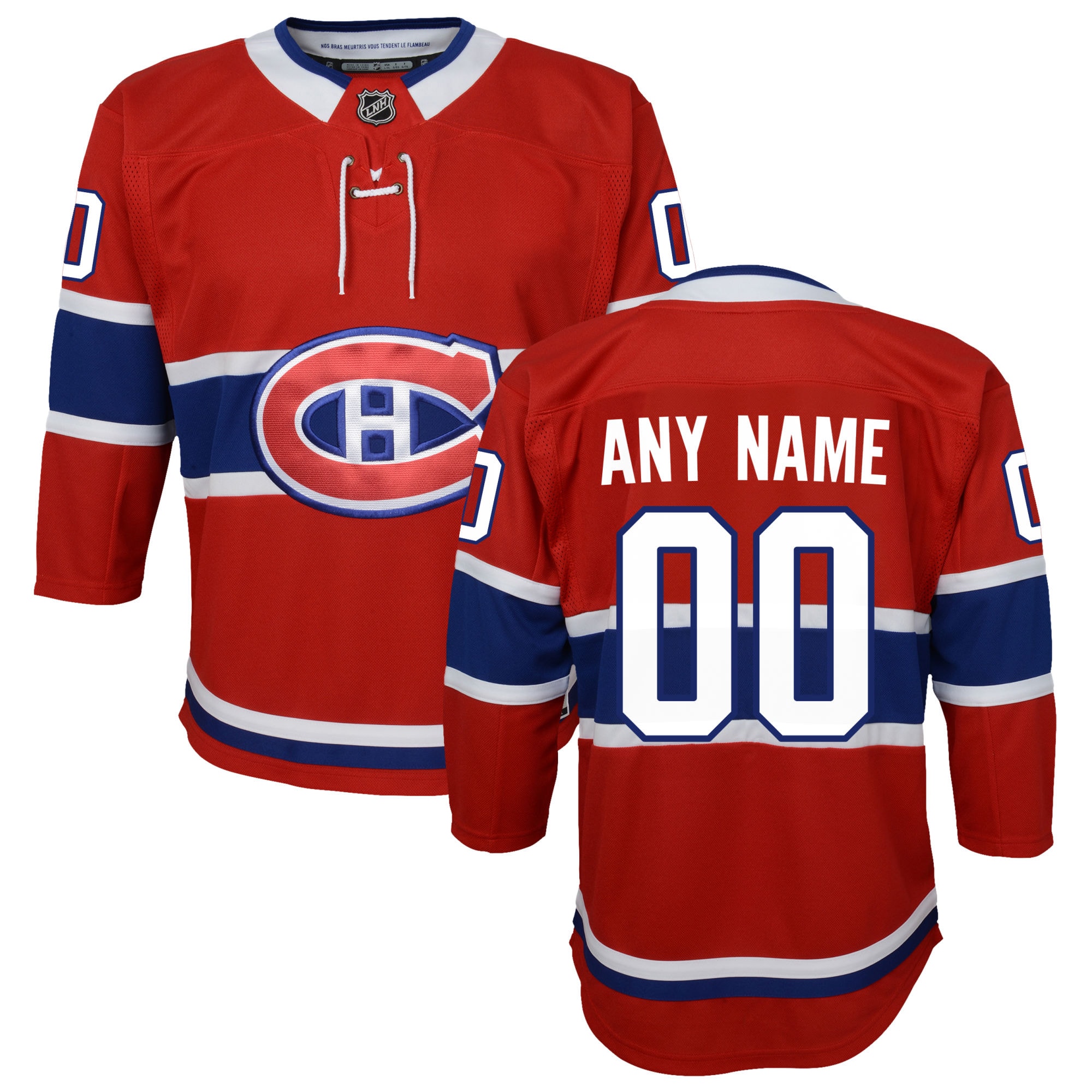 Montreal Canadiens Red Home Premier Custom NHL Jersey Youth