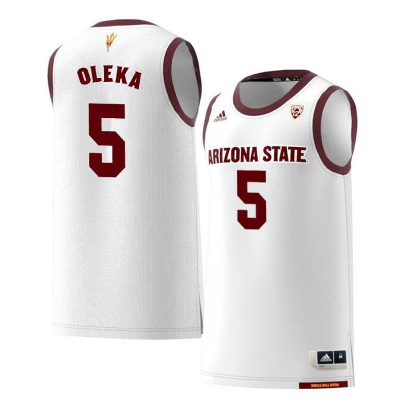 5 Obinna Olek White Retro Arizona State Sun Devils NCAA Jersey Men's