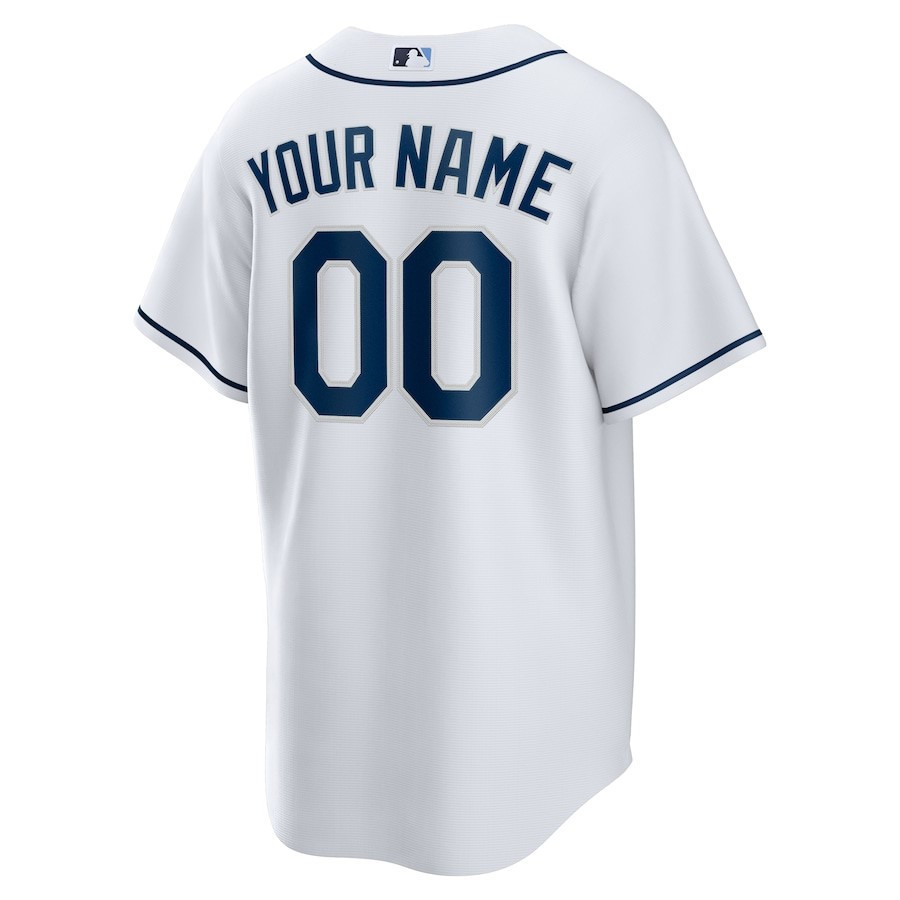 Tampa Bay Rays Home Custom White MLB Jersey Men's