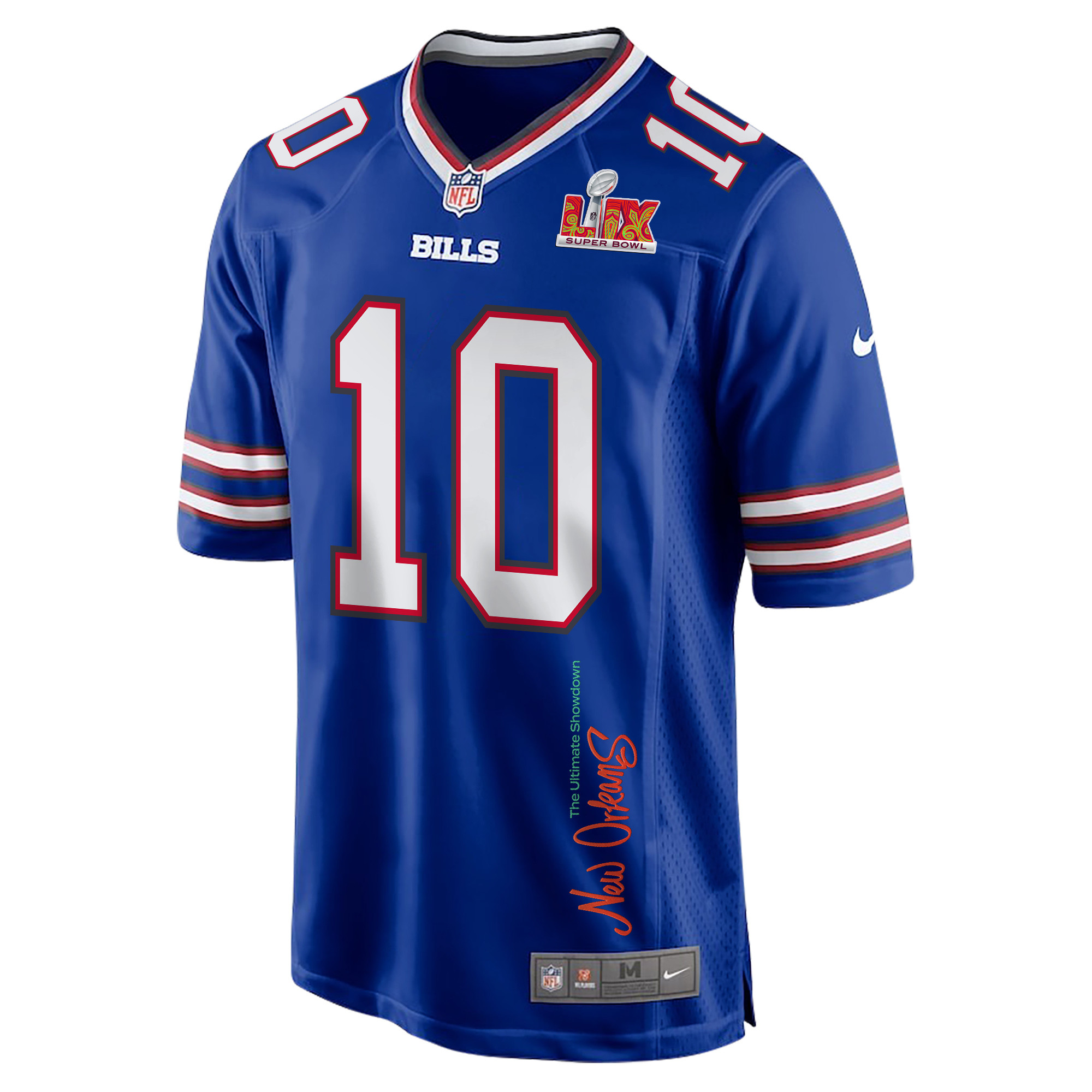 Khalil Shakir 10 Buffalo Bills Super Bowl LIX New Orleans The Ultimate Showdown' EMBROIDERED Game Royal NFL Jersey Men's