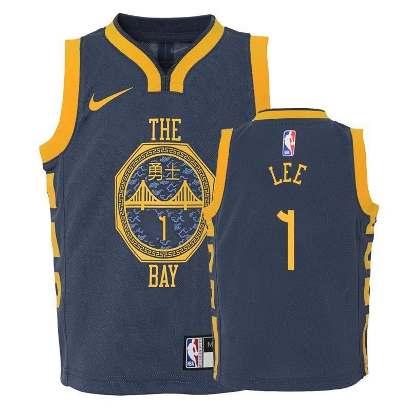 Golden State Warriors Damion Lee 1 City Navy NBA Jersey Youth