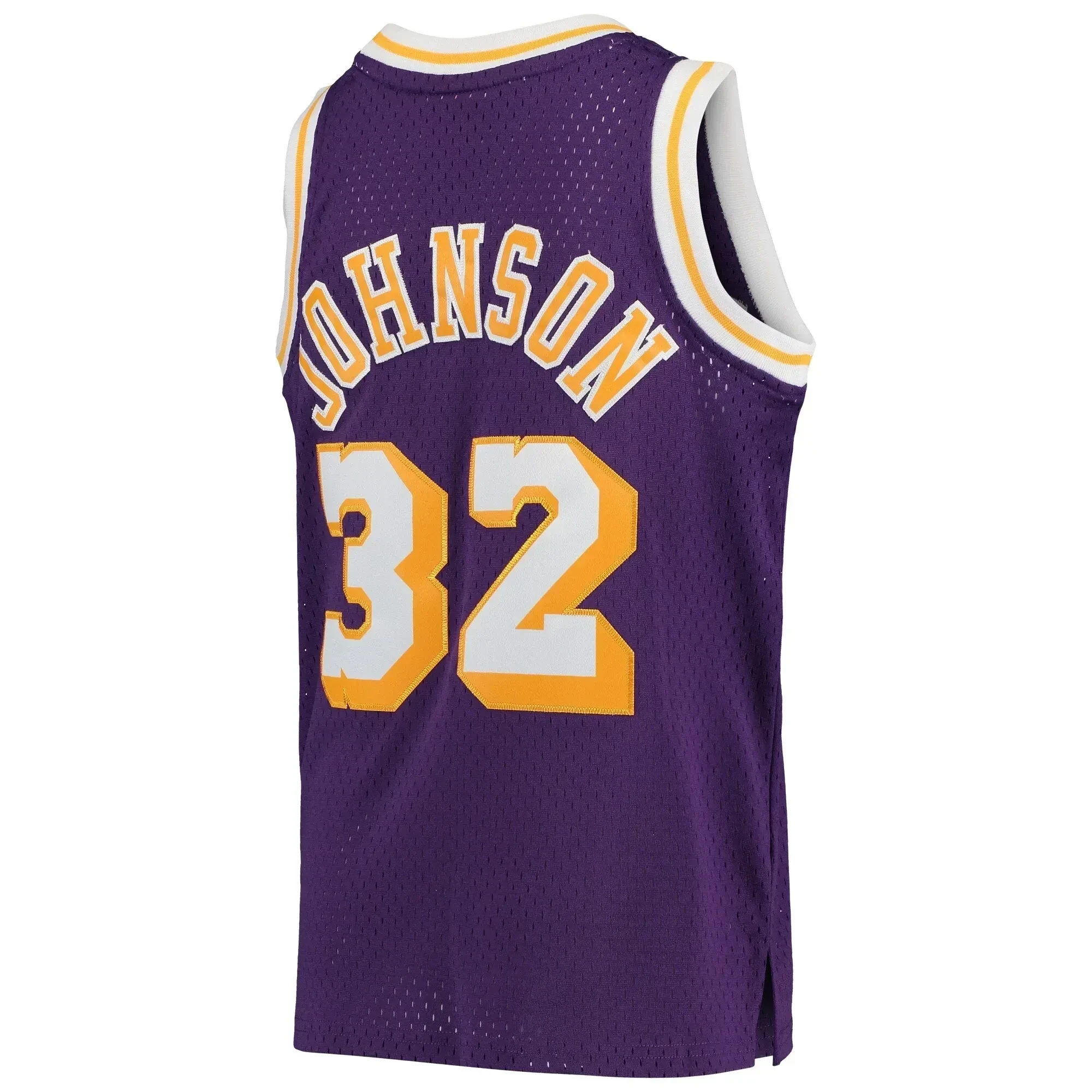 Magic Johnson Los Angeles Lakers Mitchell&Nes 1984-85 Hardwood Classics Swingman Throwback Purple NBA Jersey Youth