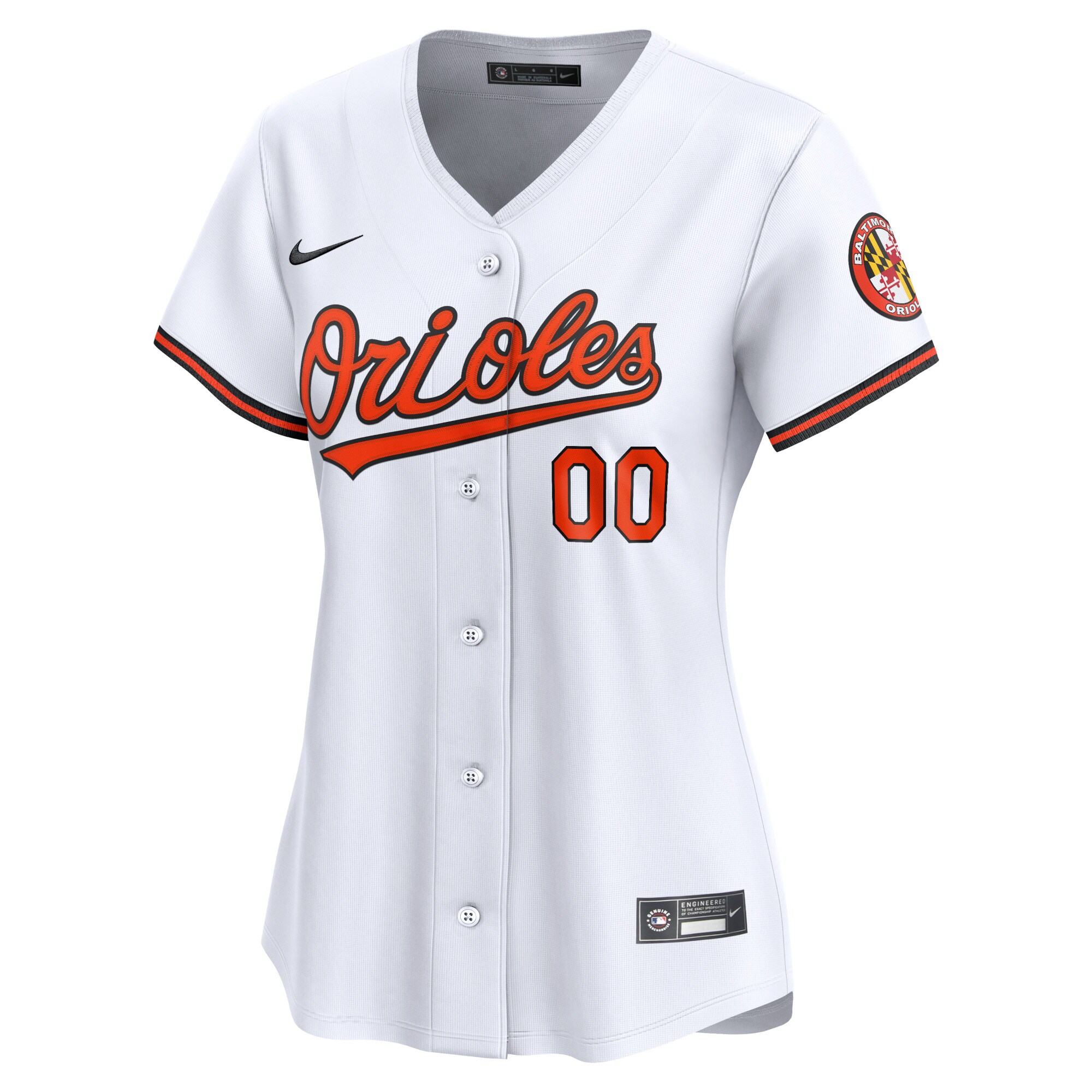 Baltimore Orioles White Home Limited Custom MLB Jersey Women's