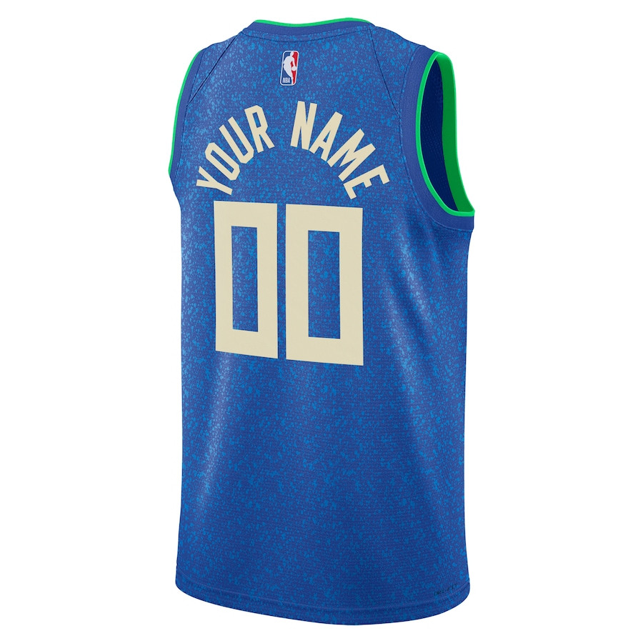Milwaukee Bucks 2023/24 Swingman Custom City Edition Blue NBA Jersey Men's