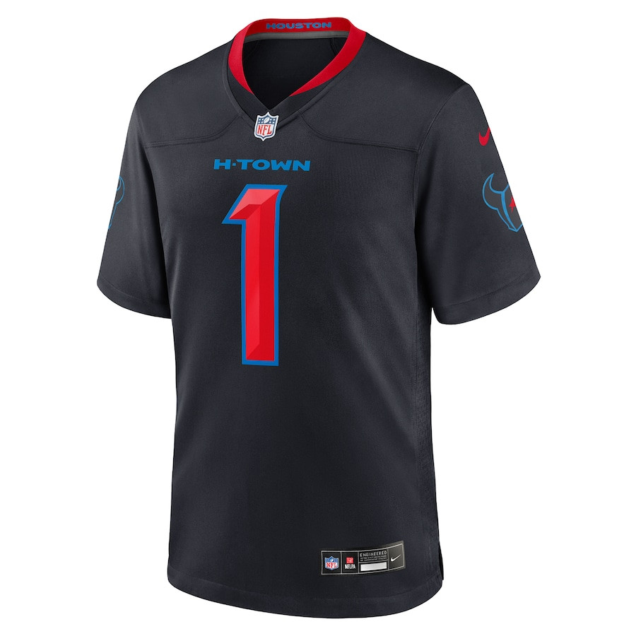 Stefon Diggs 1 Houston Texans Alternate Game Navy NFL Jersey Men's