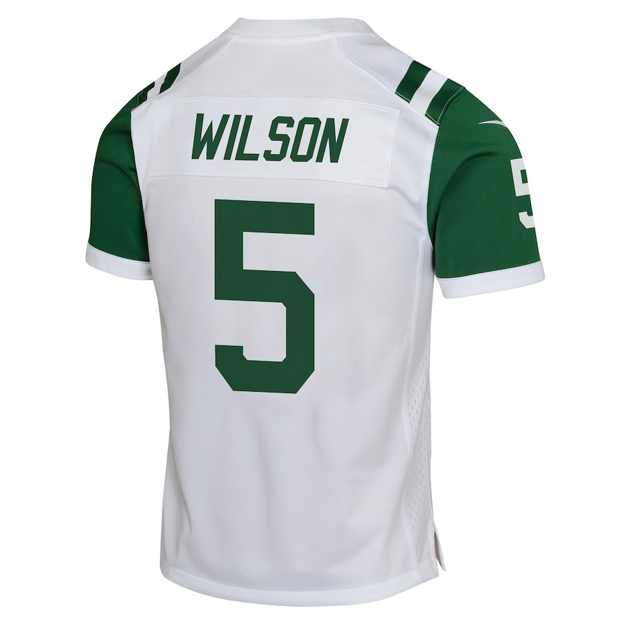Garrett Wilson 5 New York Jets Classic Alternate Game White NFL Jersey Youth
