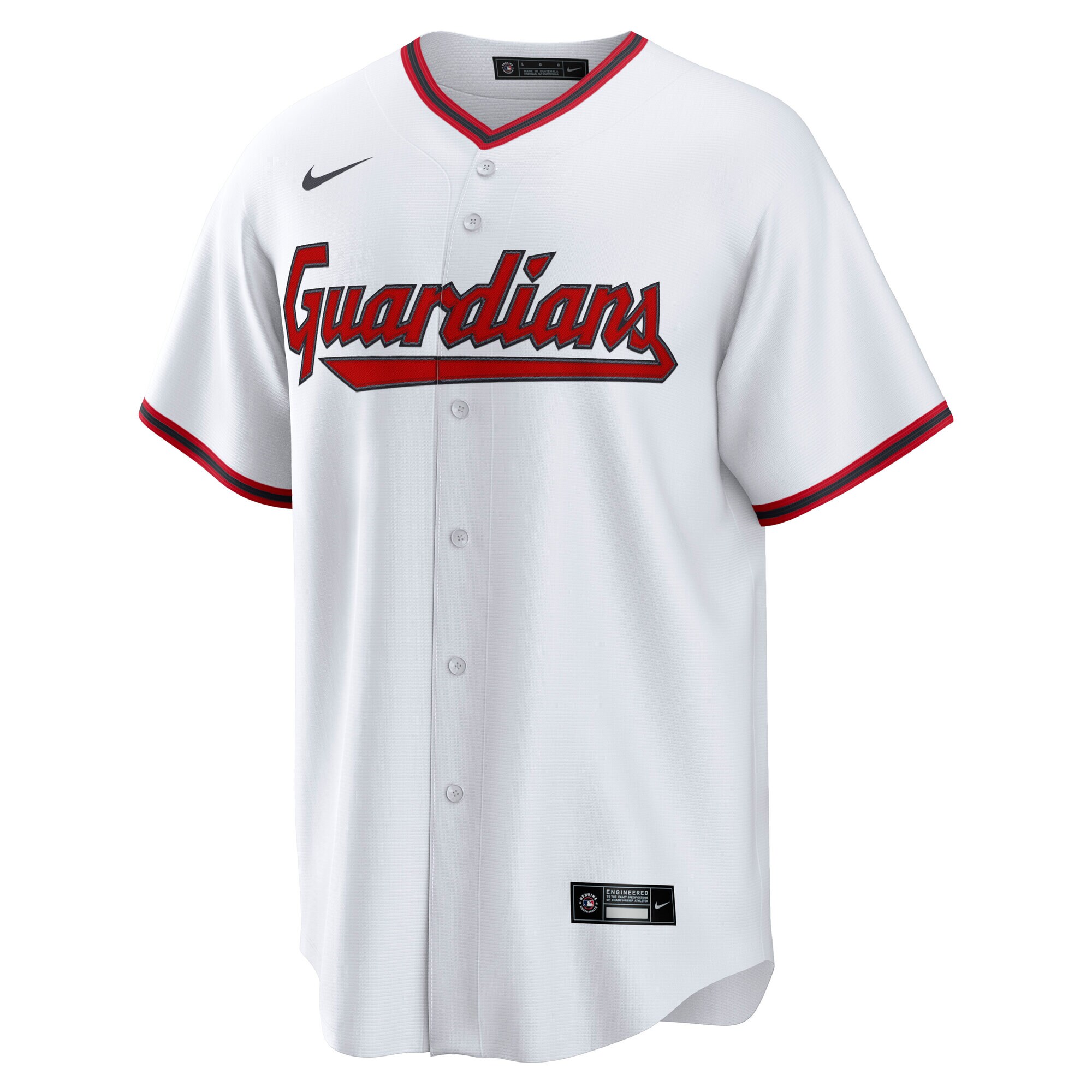 Cleveland Guardians White Home Home Blank MLB Jersey Men's