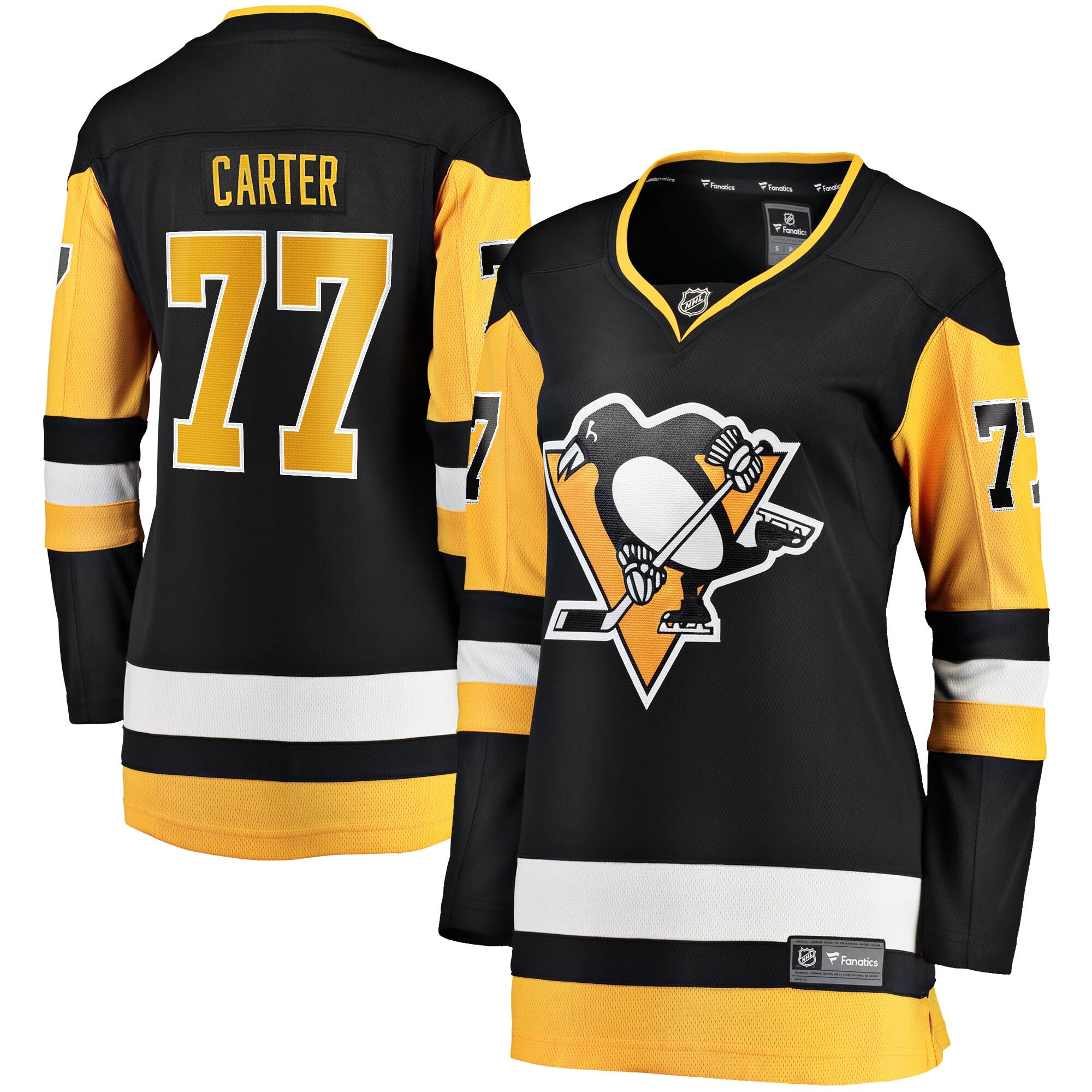 Pittsburgh Penguins Jeff Carter Black Home Breakaway NHL Jersey Women's