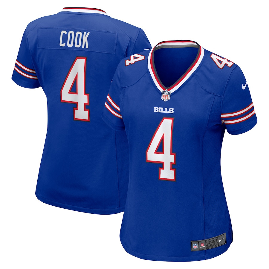 James Cook 4 Buffalo Bills Game Royal NFL Jersey Women's
